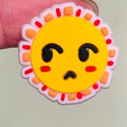 Good Quality 1pcs Kawaii Sun Expression PVC Shoe Charms Sandals Shoes Accessories Shoes Ornament Fit Kids DIY Party Xmas Gift