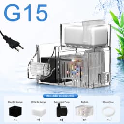 220V 3W Aquarium Fish Tank Top Filter Box with Bio Balls and Submersible Pump Water Circulation Rainfall Oxygen Waterfall System