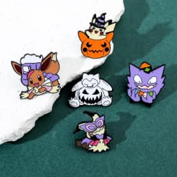 5 Pcs Anime Creativity Brooch Cute Eevee Pikachu Gengar Enamel Pin Metal Badge Jewelry Clothing Backpack Accessories Gift