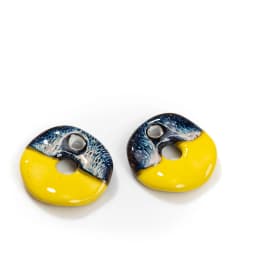 35#2pcs Pottery Multicolor Ceramic Abstract Pendant Beads Bohemia Jewelry DIY Necklace Making Vintage Accessories #XN151