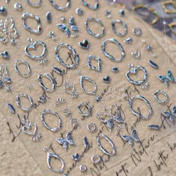 Elegant Gold Scepter 5D Nail Art Stickers Gorgeous Gemstone Luxury Courtly Pattern Necklace Frame Self Adhesive Manicure Decals
