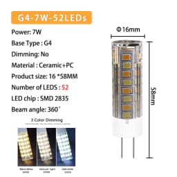 G4 / G9 Base LED Lamp Bulbs 220V 5W 7W Pendant Ceramic Light 3000K 4000K 6000K On/Off Control Tricolor Switching No Need Driver