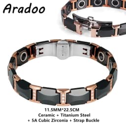 Ceramic Titanium Steel Hematite Magnetic Therapy Bracelet Strap Buckle Adjustable Bracelets With Regulator
