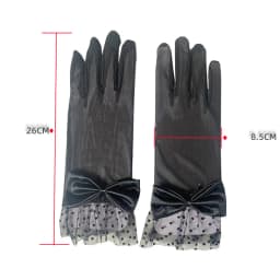 26CM Women Sexy Mesh Thin Bow Gloves Breathable Elasticity Bow Dot Cute Lovely Sweety Banquet Stage Performance Wedding