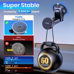 TOPK Magnetic Car Phone Holder Mount Magnet Smartphone Mobile Stand Cell GPS Support In Car For iPhone 14 13 12 Xiaomi Samsung