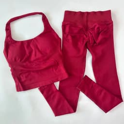 1-2pcs Gym Set Women Backless Tank Tops High Waist Scrunch Seamless Shorts High Waist Yoga Leggings Workout Sets Gym Suit