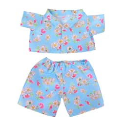 42cm Plush Bear Clothes Cartoon Print Shirt & Shorts Set, Casual Summer Outfit for 16-18 Inch Teddy Bear & Plush Dolls Toy Gift