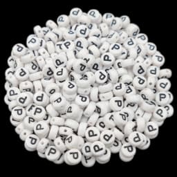 7mm 50Pcs Acrylic 26 English Letter Flat Round Beads Black on white DIY Crafts Necklace Bracelet Pendant For Jewelry Making