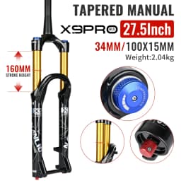 Nanlio X9 Pro MTB Air Suspension Fork 34mm 140/160mm Travel 26/27.5/29 Inch 100x9 100x15 Damping Rebound Bike Fork
