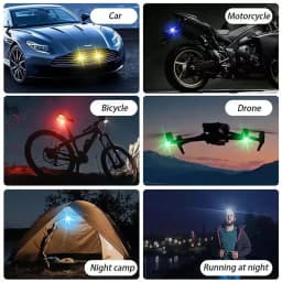 1-10PCS Motorcycle LED Aircraft Strobe Lights Drone Anti-collision Warning Lamp Flash Indicator With Wireless Remote Control