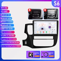 Hizpo 2 Din Android 13 For Mitsubishi Outlander 3 2012-2018 Car Multimedia Player Stereo CarPlay Navigation GPS Octa Core 7862