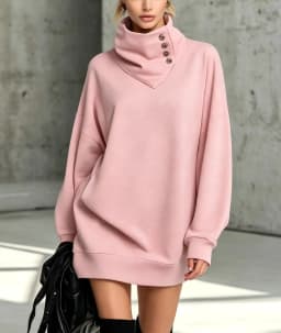 Vintage Niche Design Button Placket High Collar Long Sleeve Top For Women Fashion Simple Loose Daily Versatile Solid Color Top