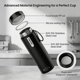 Philips 2-in-1 Electric Kettle & Vacuum Insulated Cup 350mL 4 Temp Settings SUS316 Stainless Steel Portable Travel Water Boiler