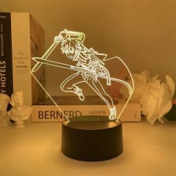 Sword Art Online Anime 3D LED Nightlight Asuna Asuna Kirito Shino Cartoon Night Lights Room Decoration Birthday Gift