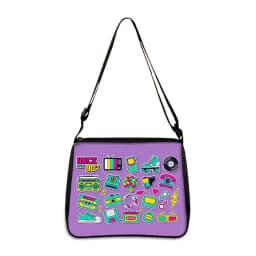 Cassette Tape Recorder Printing Handbag Back To 80s 90s Women Shoulder Bags for Travel Underarm Leisure Adjustable Crossbody Bag