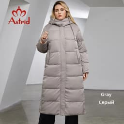 Astrid Winter Jacket Women 2023 Casual Plus Size Coat Long Warm Fashion Stitching Oversize Hooded Women's Parka Female Clothing