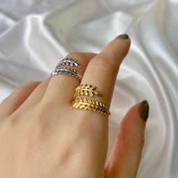 Skyrim New In Wheat Ears Leaf Ring Boho Stainless Steel Gold Color Open Women Rings 2026 Trendy Jewelry Valentine Gift Wholesale