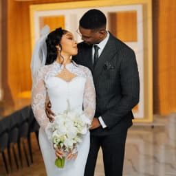 Civil Wedding Dresses for Bride 2026 O-Neck Full Sleeve Tea Length Aso Ebi Nigeria Lace Bridal Reception Dresses Customized