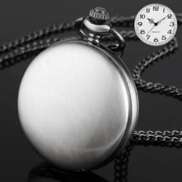 Antique Stylish Simple Vintage Smooth Double Cover Quartz Pocket Watch with 80cm Necklace Chain Unisex Pendant Clock Timepiece