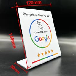 NFC 215 Programmable Google Review Acrylic Stickers Card NFC Station Table 13.56Mhz Waterproof NFC Stand Google Review Card