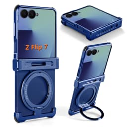 Oatsbasf Metal Phone Case for Samsung Galaxy Z Flip 7 6 with 360° Rotatable Stand Frameless Bumper Protective Z Flip 7 6 Cover