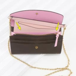 PU Leather Wallet Insert for Chain Strap with D Rings Purse Insert Organizer Purse Insert Women Crossbody Convert Liner Insert