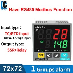 LCTC PID Temperature Controller SSR+Relay 4-20mA Output PID Regulator TC/RTD Input Digital Instrument 48*48 48*96 72* 72mm