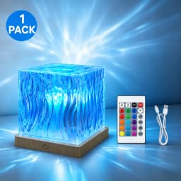 PZSUNLY New RGB 16 Colors Ocean Wave & Aurora Projection Night Light Remote Control USB Rechargeable Table Lamp Bedroom Home Decor Birthday Gift for Kids Adults