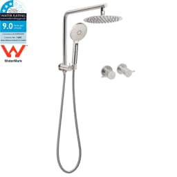 **Sydney Stock** KYLINS 2 In 1 Shower Head Set Round 8/10/12/16'' Rainfall Head Gooseneck Arm Mixer Taps Set Gun Metal Grey WELS