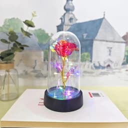 Artificial Rose Flowers Valentines Day Gift for Girlfriend Eternal Rose LED Light Foil Flower Wedding Decor Christmas Gifts