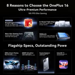 OnePlus 16 Chinese Version 5G Smartphone 6.78"185Hz AMOLED 9000mAh Battery 100W SUPERVOOC Snapdragon 8 Elite Extreme Gen 6 IP69K