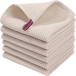 1/6Pcs Hot-selling Pure Cotton Honeycomb Kitchen Square Towel Set Easy To Clean with Hook Waffle 30*30cm