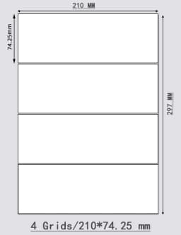 Matte White A4 Printable Sticker Label Long Strip Sticker Blank Rectangular Print Stickers for Shipping Mark, Product Label Tags