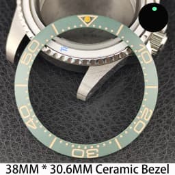 Sloping 38mm * 30.6mm Ceramic/Aluminum Bezel GMT and Diving Watch Insert Fits for 40mm Men's Watch Case Bezel Replacement Insert