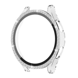 Glass+Case for Samsung Galaxy watch 4 44mm 40mm Accessories Bling Diamond PC bumper Shell +Screen protector Galaxy watch4 cover