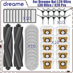 Dreame Bot L20 Ultra / L30 Ultra / X20 Pro Supplies Accessories Main Side Brush Mop Cloths Hepa Filter Dust Bags Parts