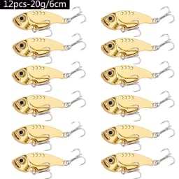 12pcs Fishing Lures Spoon For Pike 3g 7g 10g 15g 20g Treble Hook Spoon Wobble Metal Hard Bait Vib Spoonbait Fishing Tackle Lure