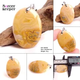 High Quality Pendentif Real Natural Crazy Lace Agate Stone Pendant Chains Necklace For Women's & Men's Jewelry Making BK996H