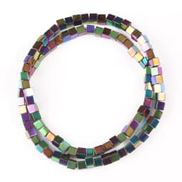 2/3/4mm Gold Plated Hematite beads Natural Matte Stone Square Spacer Loose bead for Jewelry Bracelet Making DIY accessories 15''