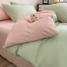 Ins Style Solid Color Duvet Cover Set Washed Cotton Bedclothes Comforter Cover Pillowcase Soft Bedding Sets Quilt Covers 220x240