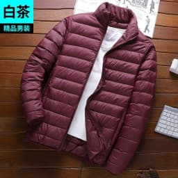 Men's Winter Lightweight down Cotton Jacket Short Casual Stand Collar Warm Top Dad's Cotton Coat Outerwear Slim Fit Style