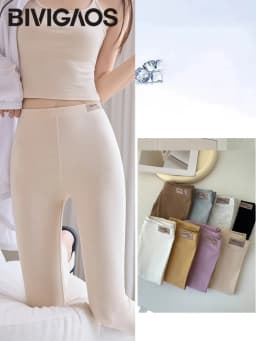 BIVIGAOS 2025 New Imported Cotton Spring Summer Knitted Leggings Women Elastic Slim Tight Comfortable Simple Casual Leggings