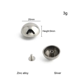 30/100/200PCS 8-20mm Mushroom Dome Bolt Metal Round Button Rivets For Handbag Clothing Decoration Screw Back Studs Accessories