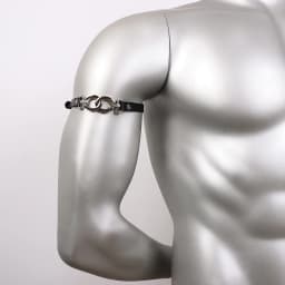 Men Punk PU Leather Armband, Adjustable Straps Nightclub Clubwear Costume Cosplay Rave
