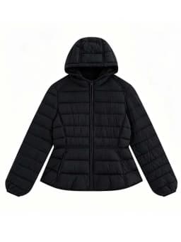 Women's Short Lightweight Hooded Down Jacket 2026 Autumn Winter High qulaity Waist-Cinched puffer coat Warm Solid color DJ729