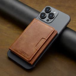 Business Magnetic Card Solt Case for Magsafe Functions Phone Case Card Holder Wallet Luxury PU Leather Men Slim Purses Pocket