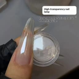 1Jar High Transparency Ice Transparent Nail Powder Plating Crystal Chrome Effect Nail Pigment Minimalist Nail Art & Daily/Party*