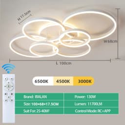 Home Ceiling Chandelier Modern Luxury Ring Ceiling Lamp Nordic Minimalist Lighting Smart Remote Control Ceiling Light Fixture