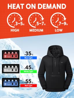 26 Zone Heated Sweatshirt for Men Women Fast Heating USB Constant Temp Hoodie Machine Washable Windproof for Commute Outdoor