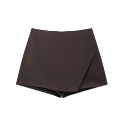 Women's Asymmetric Solid Color Skort Casual Side Zipper Shorts Skirts for Spring Summer Fashion